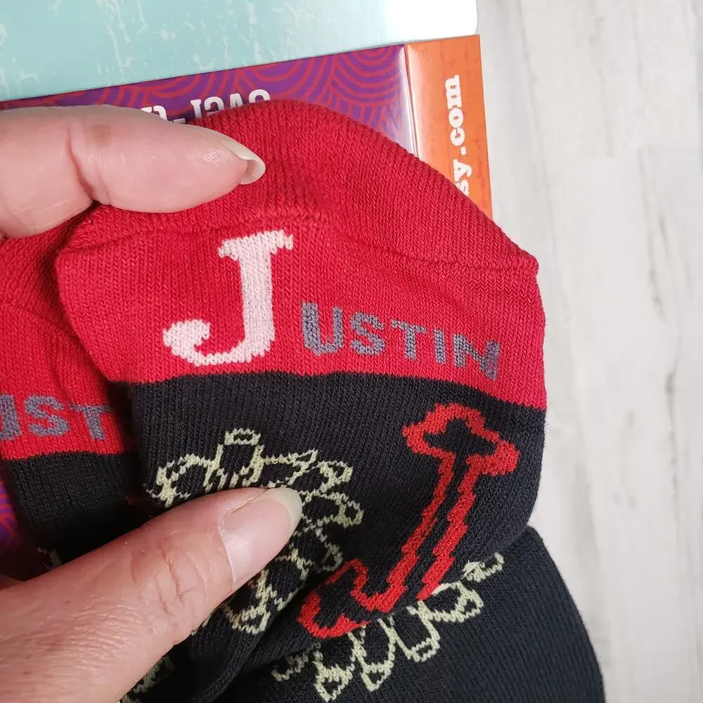 NWT Justin Boots Fashion Cushioned Sole Over The Calf Socks Women's Size Small